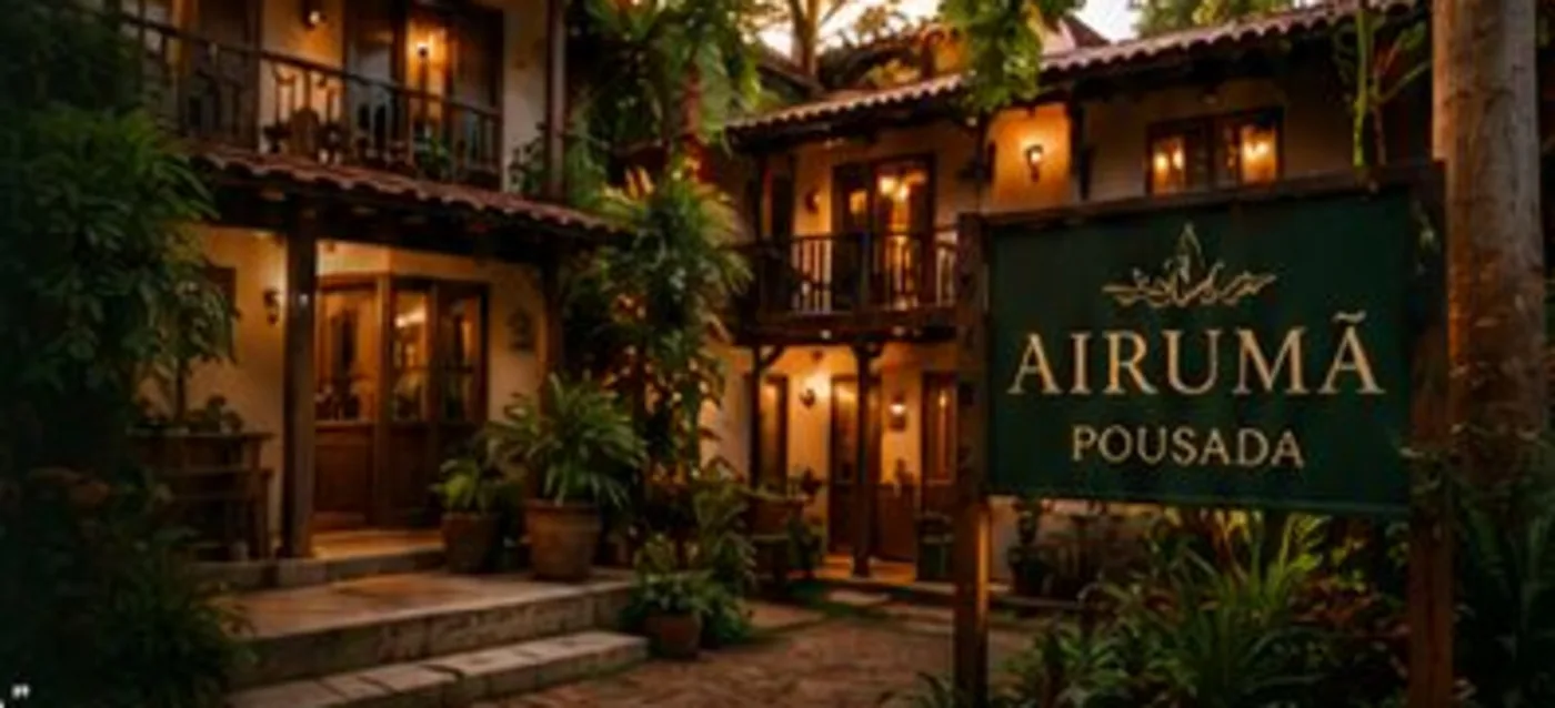 Fachada da Pousada Airumã, em Saquarema, no Rio de Janeiro